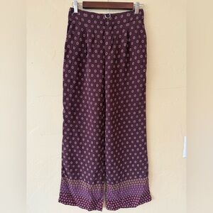 Anthropologie Purple Boho Patterned Pants
